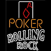 Rolling Rock Poker Squver Ace Beer Sign Neonkyltti