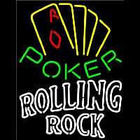 Rolling Rock Poker Yellow Beer Sign Neonkyltti