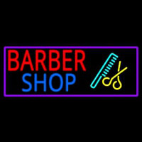 Round Barber Shop Logo Neonkyltti