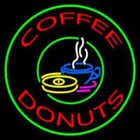 Round Coffee Donuts Neonkyltti