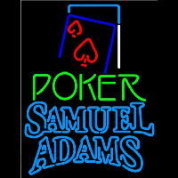 Samuel Adams Green Poker Red Heart Beer Sign Neonkyltti