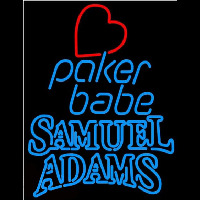 Samuel Adams Poker Girl Heart Babe Beer Sign Neonkyltti