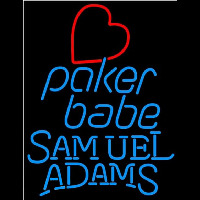 Samuel Adams Poker Girl Heart Babe Beer Sign Neonkyltti