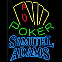 Samuel Adams Poker Yellow Beer Sign Neonkyltti