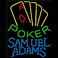 Samuel Adams Poker Yellow Beer Sign Neonkyltti