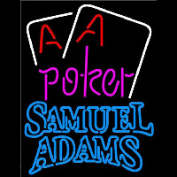 Samuel Adams Purple Lettering Red Aces White Cards Beer Sign Neonkyltti