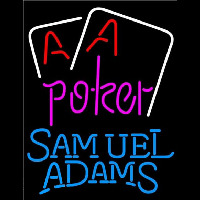 Samuel Adams Purple Lettering Red Aces White Cards Beer Sign Neonkyltti
