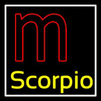 Scorpio Zodiac White Border Neonkyltti