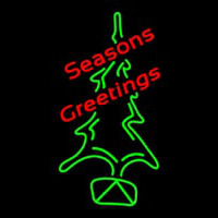 Seasons Greetings With Christmas Tree Neonkyltti