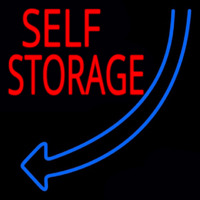 Self Storage Block Blue Arrow Neonkyltti