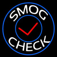 Smog Check Blue Round Neonkyltti