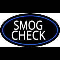 Smog Check Logo Blue Oval Neonkyltti