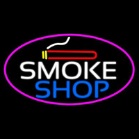 Smoke Shop And Cigar Oval With Pink Border  Neonkyltti