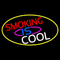 Smoking Is Cool Bar Oval With Yellow Border  Neonkyltti