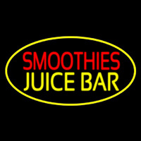 Smoothies Juice Bar Oval Yellow Neonkyltti