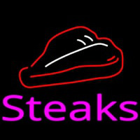 Steak Logo Pink Neonkyltti