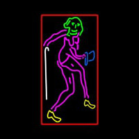 Strip Girl With Hat And Stick Neonkyltti
