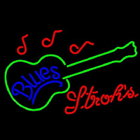 Strohs Blues Guitar Beer Sign Neonkyltti