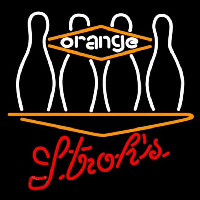 Strohs Bowling Orange Beer Sign Neonkyltti