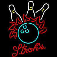 Strohs Bowling Pool Beer Sign Neonkyltti