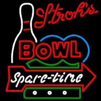 Strohs Bowling Spare Time Beer Sign Neonkyltti