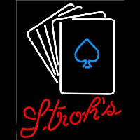 Strohs Cards Beer Sign Neonkyltti