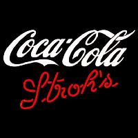 Strohs Coca Cola White Beer Sign Neonkyltti