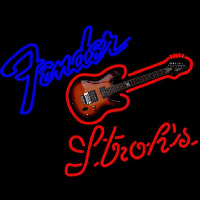 Strohs Fender Guitar Beer Sign Neonkyltti