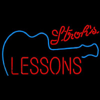 Strohs Guitar Lessons Beer Sign Neonkyltti