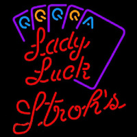 Strohs Lady Luck Series Beer Sign Neonkyltti