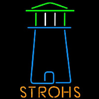 Strohs Lighthouse Art Beer Sign Neonkyltti