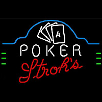 Strohs Poker Ace Cards Beer Sign Neonkyltti