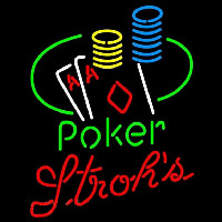 Strohs Poker Ace Coin Table Beer Sign Neonkyltti