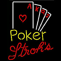 Strohs Poker Ace Series Beer Sign Neonkyltti