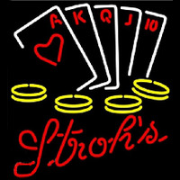 Strohs Poker Ace Series Beer Sign Neonkyltti