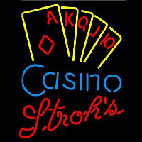 Strohs Poker Casino Ace Series Beer Sign Neonkyltti