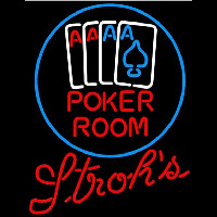 Strohs Poker Room Beer Sign Neonkyltti