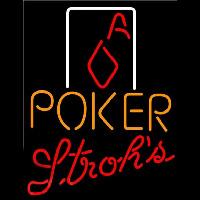 Strohs Poker Squver Ace Beer Sign Neonkyltti