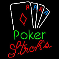 Strohs Poker Tournament Beer Sign Neonkyltti