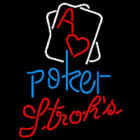 Strohs Rectangular Black Hear Ace Beer Sign Neonkyltti