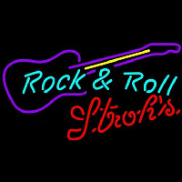 Strohs Rock N Roll Guitar Beer Sign Neonkyltti