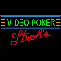 Strohs Video Poker Beer Sign Neonkyltti