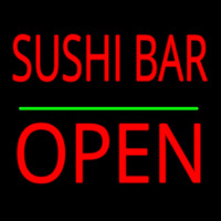 Sushi Bar Block Open Green Line Neonkyltti
