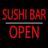 Sushi Bar Open White Line Neonkyltti
