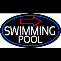Swimming Pool With Arrow With Blue Border Neonkyltti