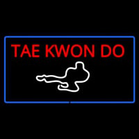 Tae Kwon Do Logo Rectangle Blue Neonkyltti