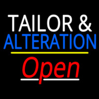 Tailor And Alteration Open Yellow Line Neonkyltti