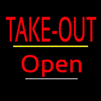 Take Out Open Yellow Line Neonkyltti