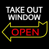 Take Out Window Left Yellow Open Arrow Neonkyltti
