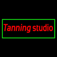 Tanning Studio With Green Border Neonkyltti